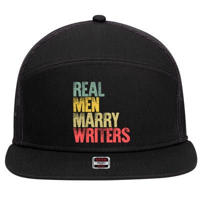 Funny Marriage Gift Real Marry Writers Groom Gift 7 Panel Mesh Trucker Snapback Hat