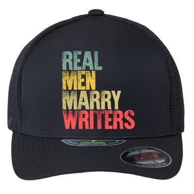 Funny Marriage Gift Real Marry Writers Groom Gift Flexfit Unipanel Trucker Cap