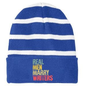 Funny Marriage Gift Real Marry Writers Groom Gift Striped Beanie with Solid Band