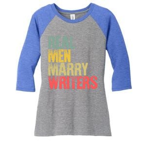 Funny Marriage Gift Real Marry Writers Groom Gift Women's Tri-Blend 3/4-Sleeve Raglan Shirt