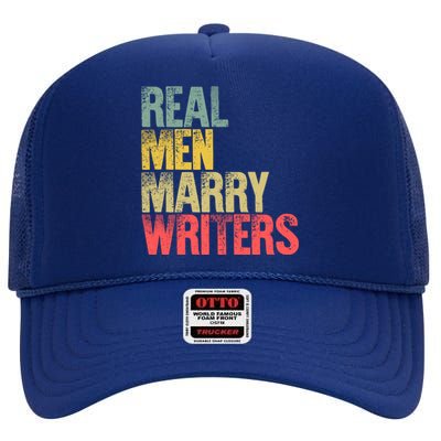 Funny Marriage Gift Real Marry Writers Groom Gift High Crown Mesh Back Trucker Hat