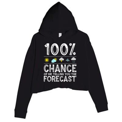 Funny Meteorology Gift For Weather Enthusiasts Cool Weatherman Gift Crop Fleece Hoodie