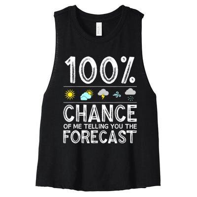 Funny Meteorology Gift For Weather Enthusiasts Cool Weatherman Gift Women's Racerback Cropped Tank