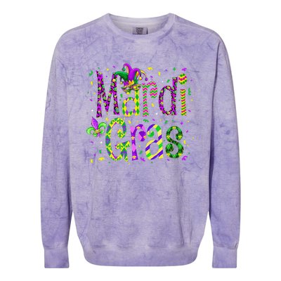 Funny Mardi Gras Parade Jester Hat Colorblast Crewneck Sweatshirt