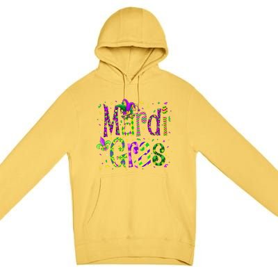 Funny Mardi Gras Parade Jester Hat Premium Pullover Hoodie