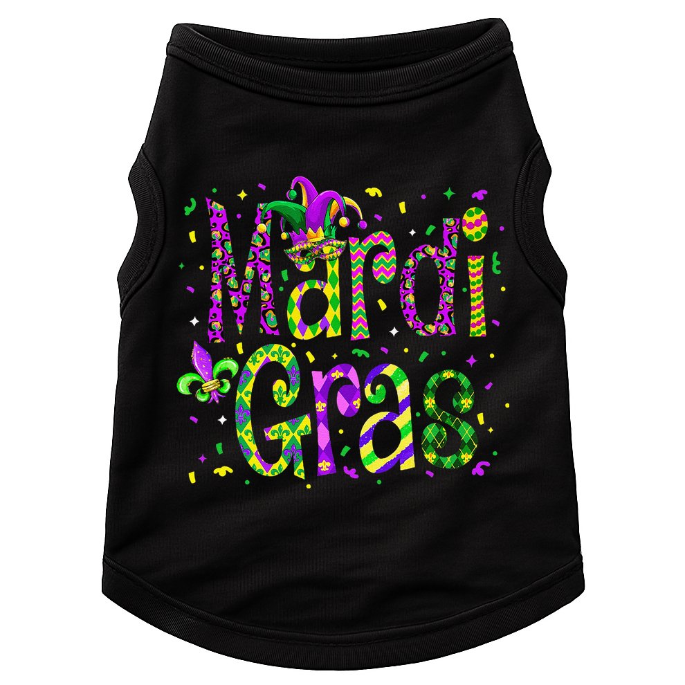 Funny Mardi Gras Parade Jester Hat Doggie Tank