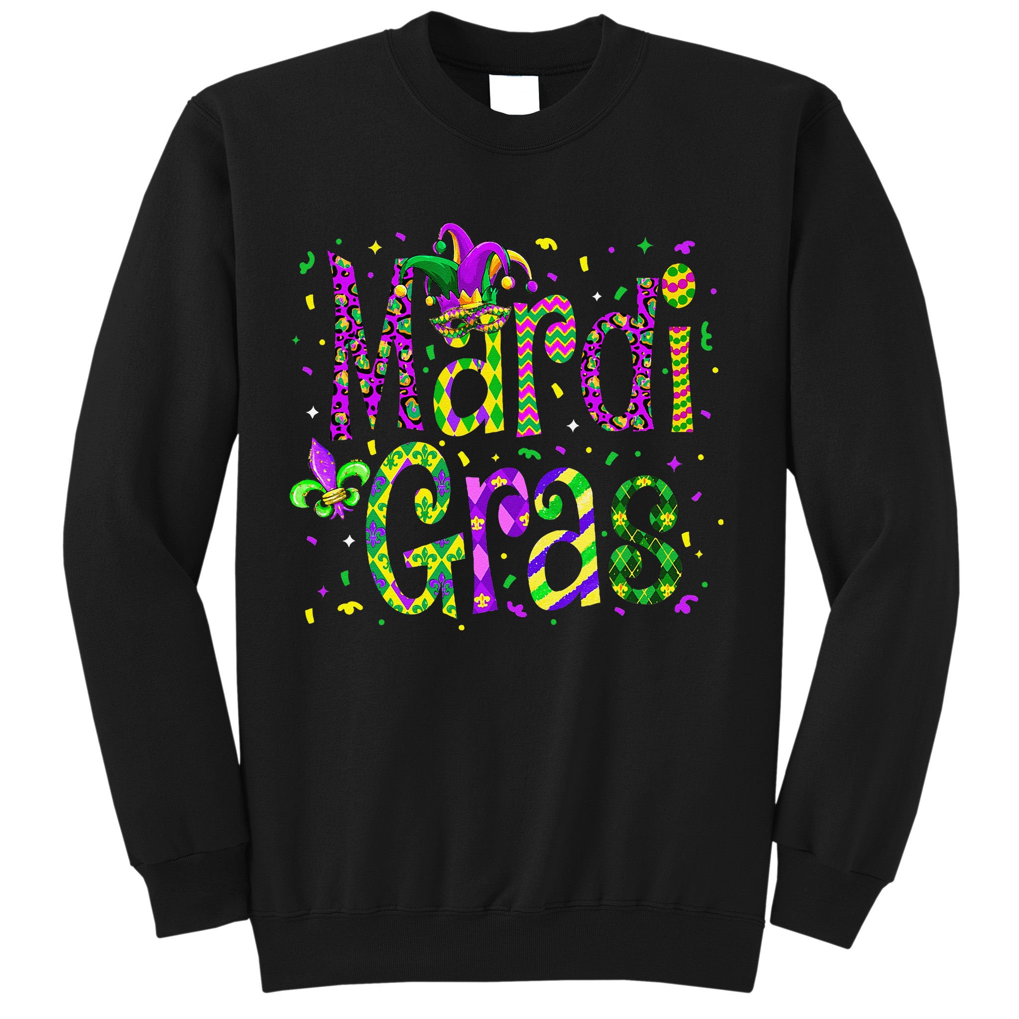 Funny Mardi Gras Parade Jester Hat Sweatshirt