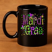 Funny Mardi Gras Parade Jester Hat 11oz C Handle Ceramic Mug