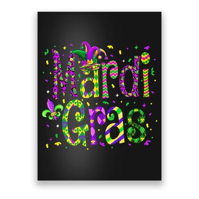 Funny Mardi Gras Parade Jester Hat Poster