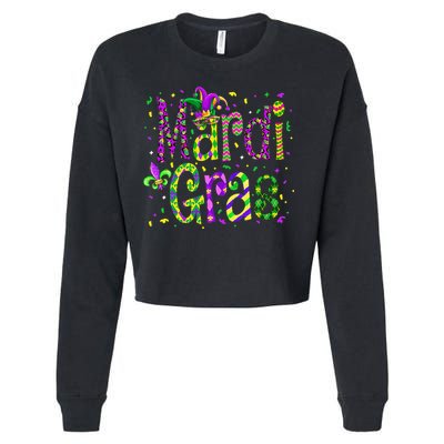Funny Mardi Gras Parade Jester Hat Cropped Pullover Crew