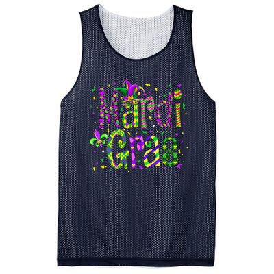 Funny Mardi Gras Parade Jester Hat Mesh Reversible Basketball Jersey Tank