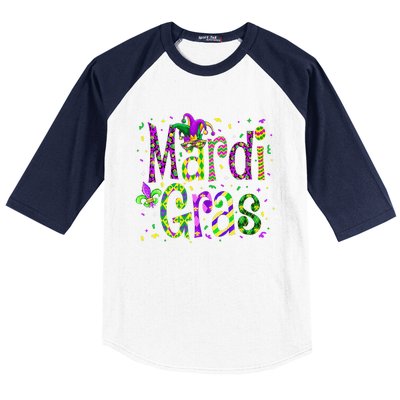 Funny Mardi Gras Parade Jester Hat Baseball Sleeve Shirt