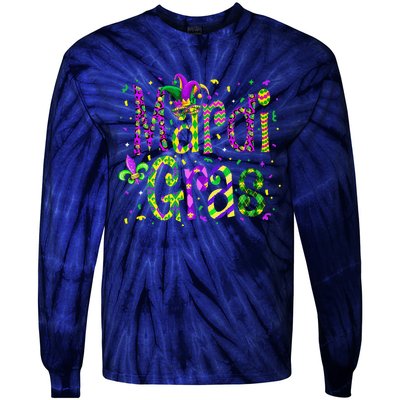 Funny Mardi Gras Parade Jester Hat Tie-Dye Long Sleeve Shirt