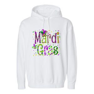 Funny Mardi Gras Parade Jester Hat Garment-Dyed Fleece Hoodie