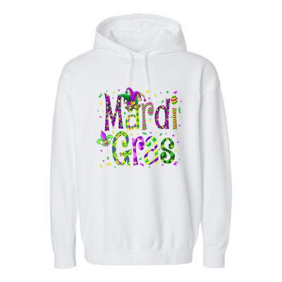 Funny Mardi Gras Parade Jester Hat Garment-Dyed Fleece Hoodie