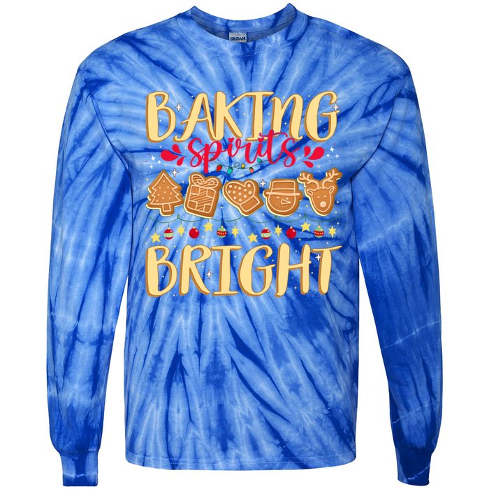 Family Matching Gingerbeard Baking Spirits Bright Christmas Gift Tie-Dye Long Sleeve Shirt