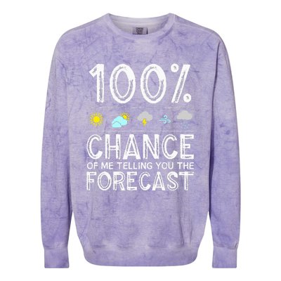 Funny Meteorology Gift Weather Enthusiasts Cool Weatherman (1) Colorblast Crewneck Sweatshirt