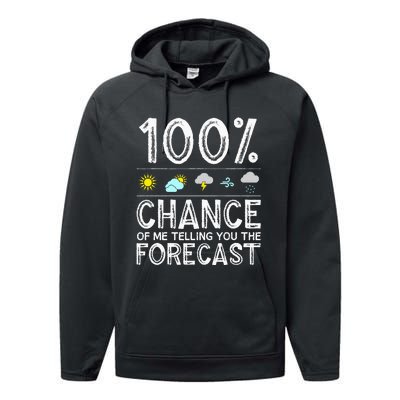 Funny Meteorology Gift Weather Enthusiasts Cool Weatherman (1) Performance Fleece Hoodie