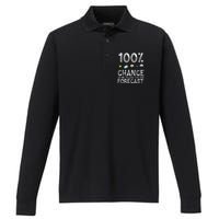 Funny Meteorology Gift Weather Enthusiasts Cool Weatherman (1) Performance Long Sleeve Polo