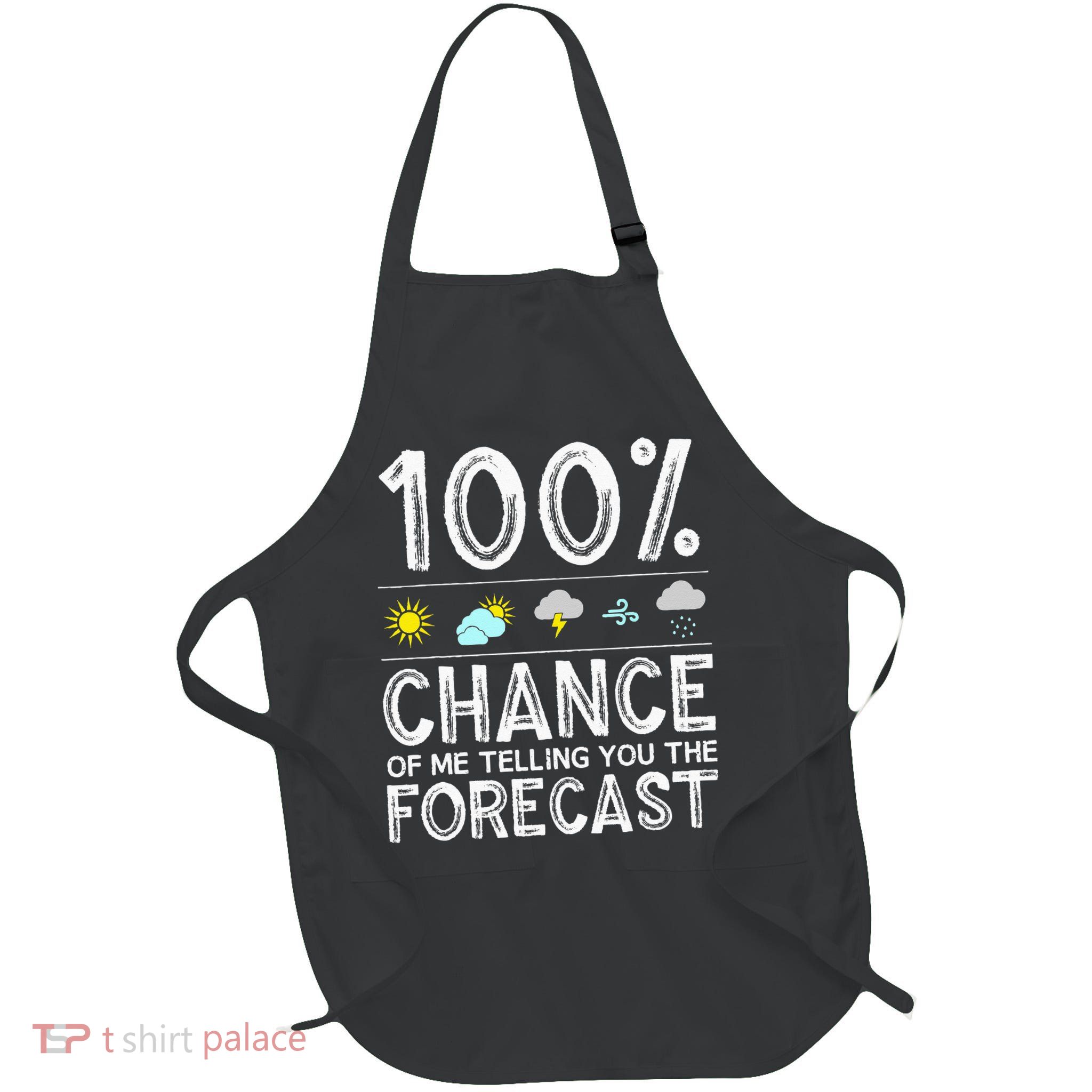 Funny Meteorology Gift Weather Enthusiasts Cool Weatherman (1) Full-Length Apron With Pockets