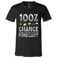 Funny Meteorology Gift Weather Enthusiasts Cool Weatherman (1) V-Neck T-Shirt