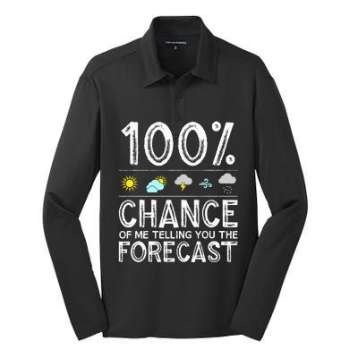 Funny Meteorology Gift Weather Enthusiasts Cool Weatherman (1) Silk Touch Performance Long Sleeve Polo