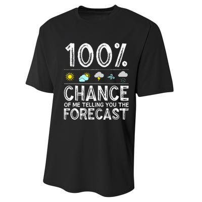 Funny Meteorology Gift Weather Enthusiasts Cool Weatherman (1) Performance Sprint T-Shirt