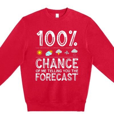 Funny Meteorology Gift Weather Enthusiasts Cool Weatherman (1) Premium Crewneck Sweatshirt