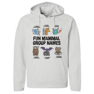 Fun Mammal Group Names Performance Fleece Hoodie