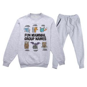 Fun Mammal Group Names Premium Crewneck Sweatsuit Set