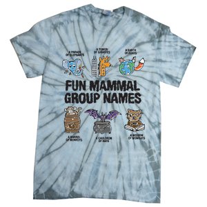 Fun Mammal Group Names Tie-Dye T-Shirt