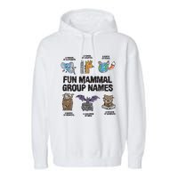 Fun Mammal Group Names Garment-Dyed Fleece Hoodie