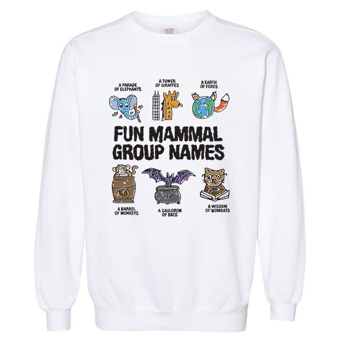 Fun Mammal Group Names Garment-Dyed Sweatshirt