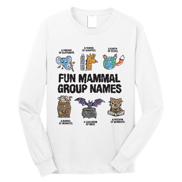 Fun Mammal Group Names Long Sleeve Shirt