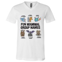 Fun Mammal Group Names V-Neck T-Shirt