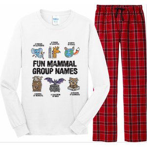 Fun Mammal Group Names Long Sleeve Pajama Set