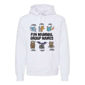 Fun Mammal Group Names Premium Hoodie