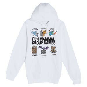 Fun Mammal Group Names Premium Pullover Hoodie