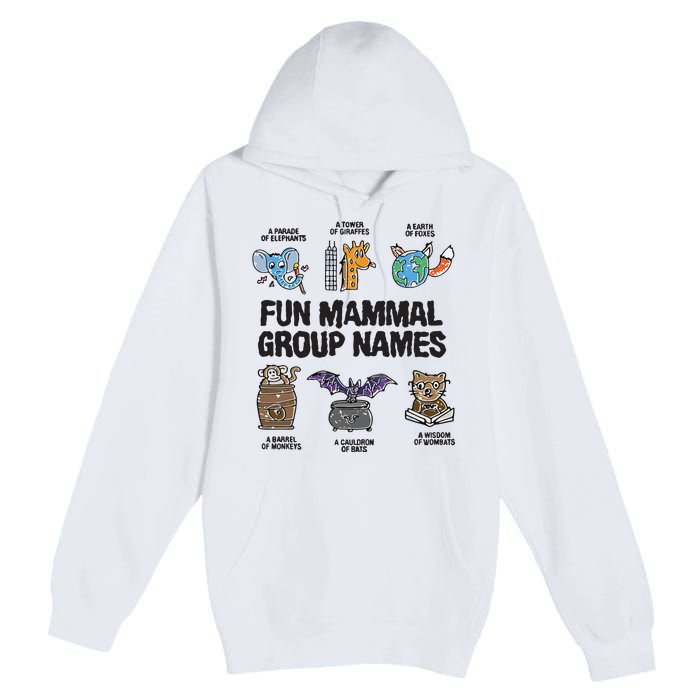 Fun Mammal Group Names Premium Pullover Hoodie