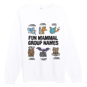 Fun Mammal Group Names Premium Crewneck Sweatshirt