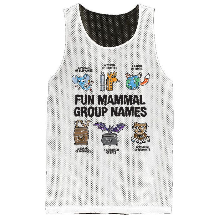 Fun Mammal Group Names Mesh Reversible Basketball Jersey Tank