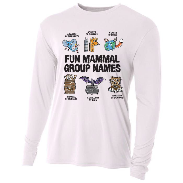 Fun Mammal Group Names Cooling Performance Long Sleeve Crew