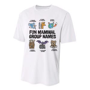 Fun Mammal Group Names Performance Sprint T-Shirt