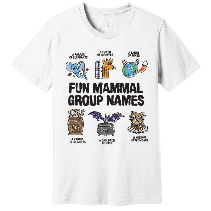 Fun Mammal Group Names Premium T-Shirt