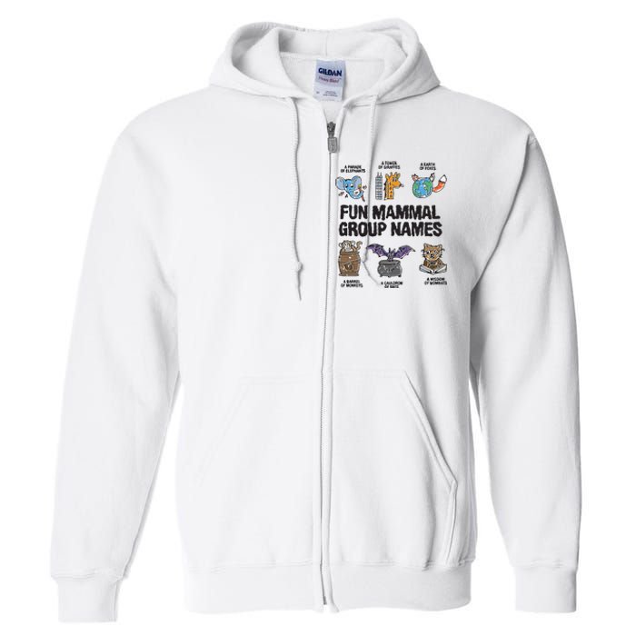 Fun Mammal Group Names Full Zip Hoodie