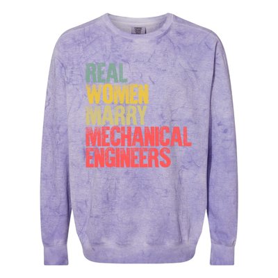 Funny Marriage Gift Real Marry Mechanical Engineers Cute Gift Colorblast Crewneck Sweatshirt