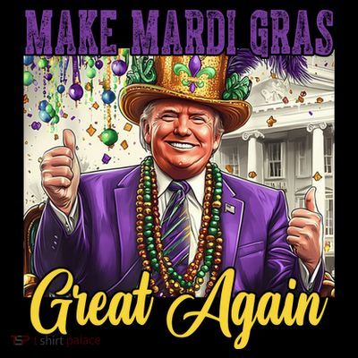 Funny Mardi Gras Donald Trump American Flag T-Shirt