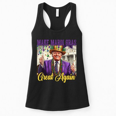 Funny Mardi Gras Donald Trump American Flag Womens Tank Top