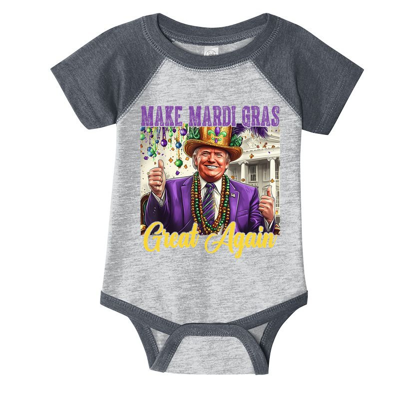 Funny Mardi Gras Donald Trump American Flag Infant Baby Jersey Bodysuit
