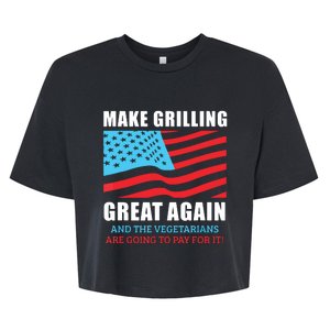 Funny Make Grilling Great Again Trump BBQ Pit Maste Bella+Canvas Jersey Crop Tee